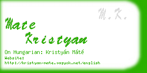 mate kristyan business card