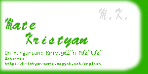 mate kristyan business card